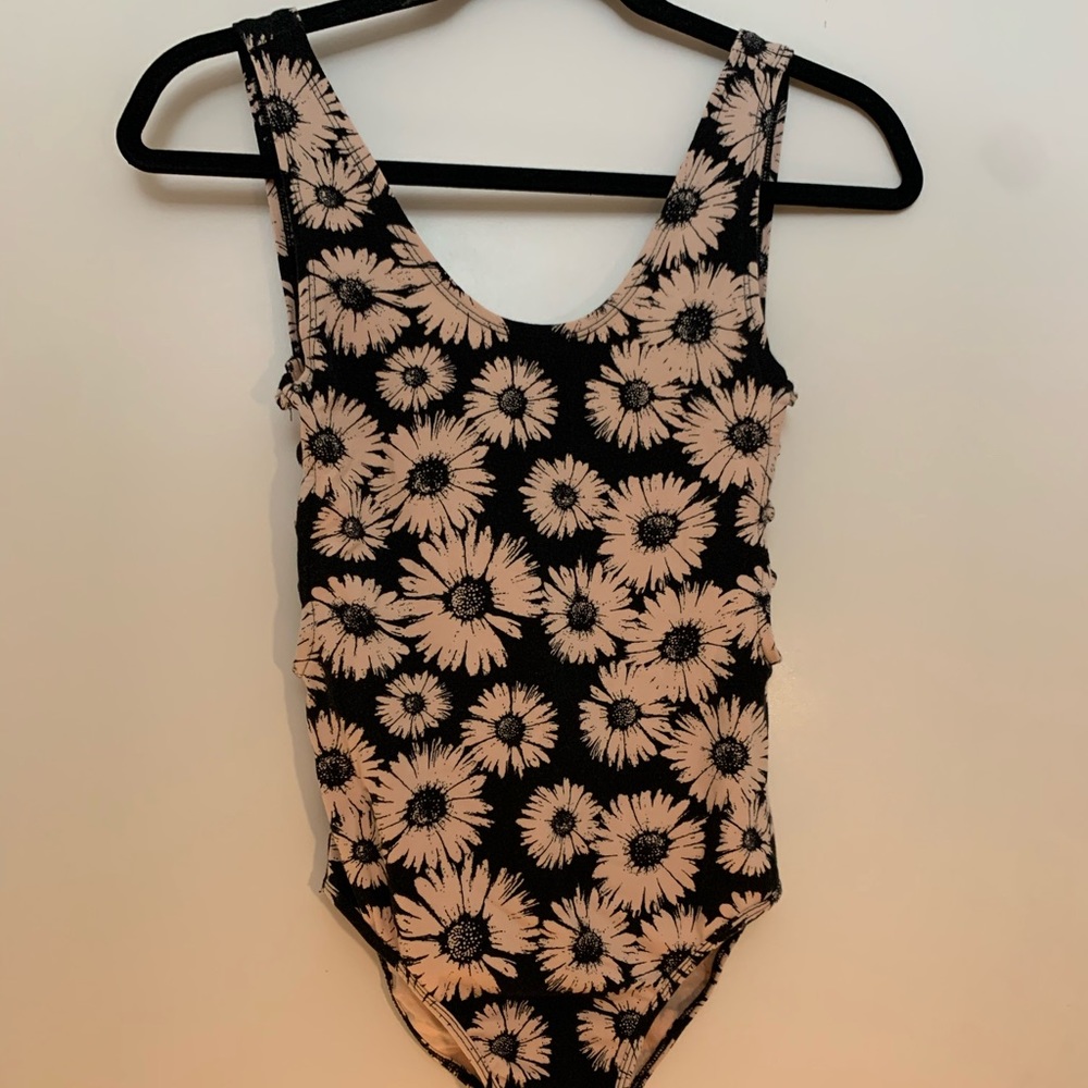 F21 Floral Bodysuit with Open Side Detail